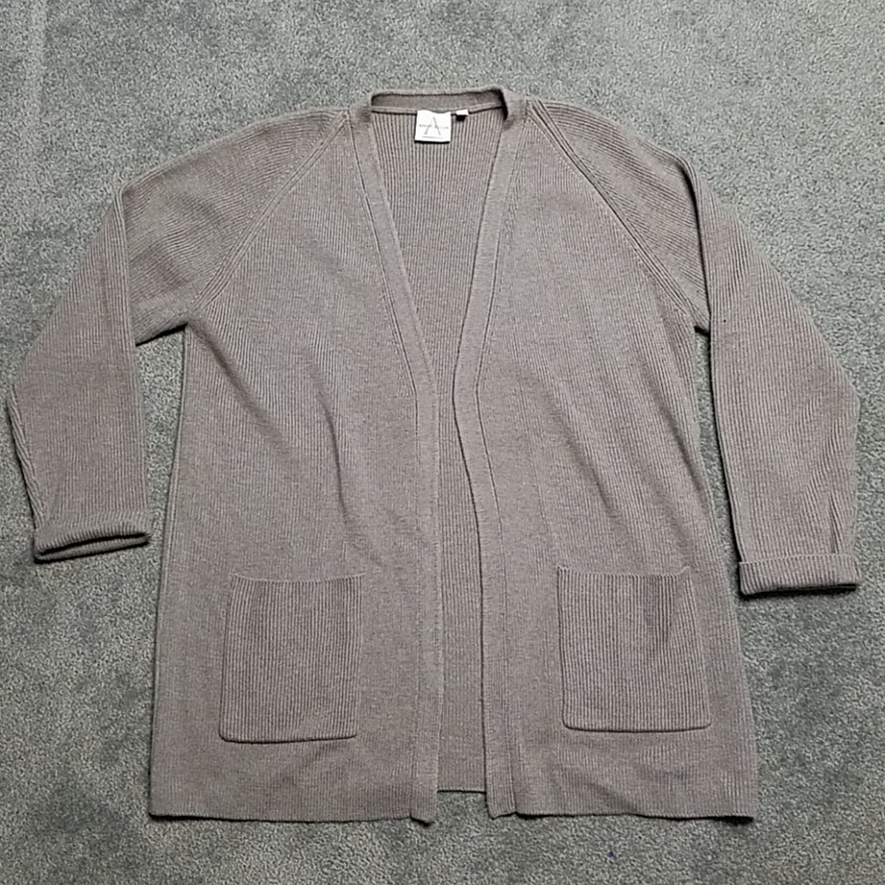 Anne Kline Wool Open Cardigan Oversized Large